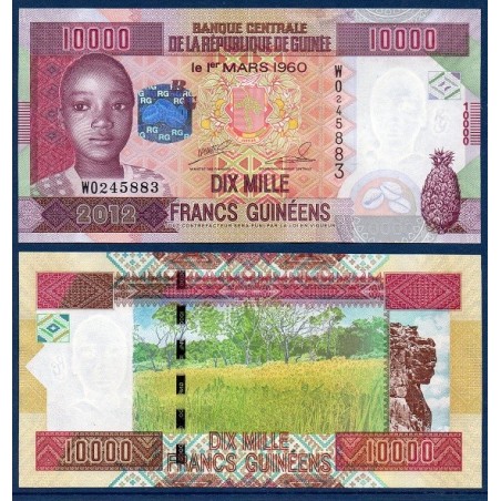 Guinée P.46, Neuf, Billet de 10000 Francs 2012 Café