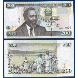 Kenya P.49c, Neuf, Billet de 200 Schillings 2008 Cotonnier