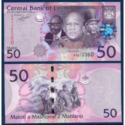 Lesotho P.23a, Neuf, Billet de 50 Maloti 2010 Cavaliers