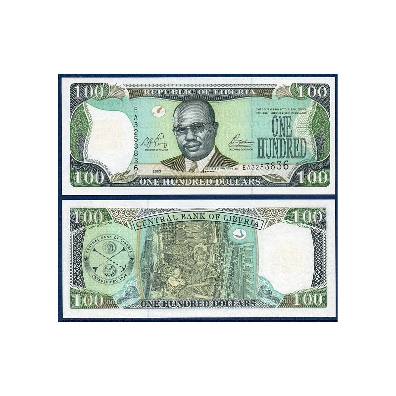 Liberia P.30a, Neuf, Billet de 100 Dollars 2003 Femme