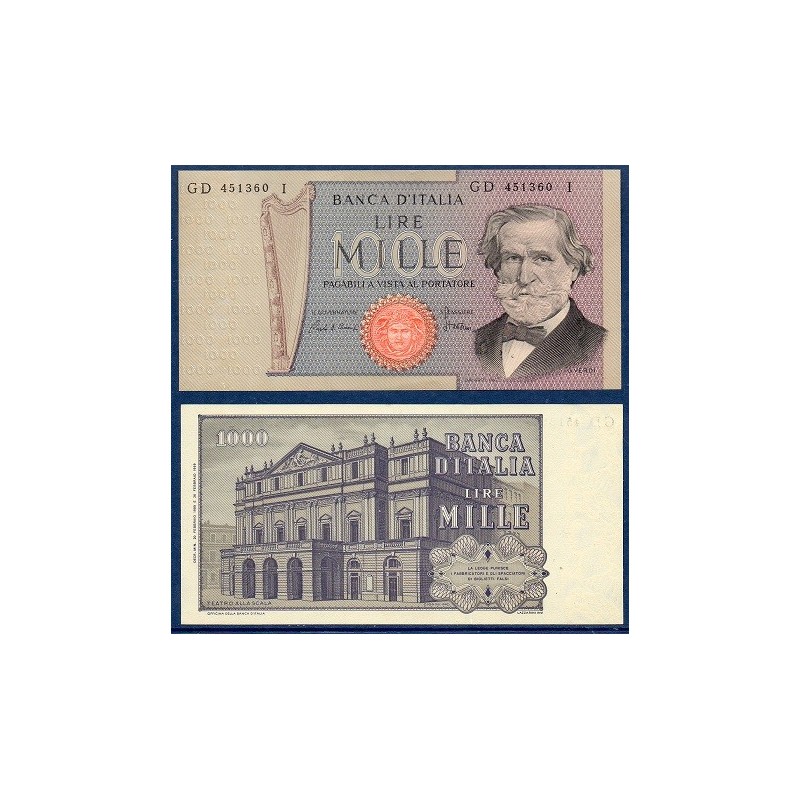 Italie P.101g, Billet de 1000 Lire 1969-1981 Verdi