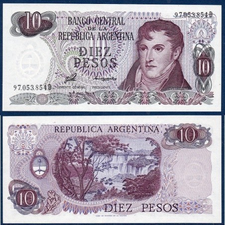 Argentine P.300, neuf Billet de 10 Pesos 1976 chutes Iguaza