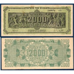 Grece P.133b, TTB Billet de 2000 millions Drachmai 1944 fresque