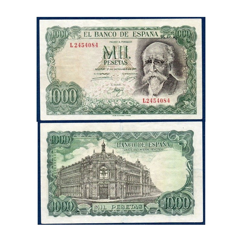 Espagne P.154, TTB Billet de 1000 pesetas 1971 Jose Echegaray