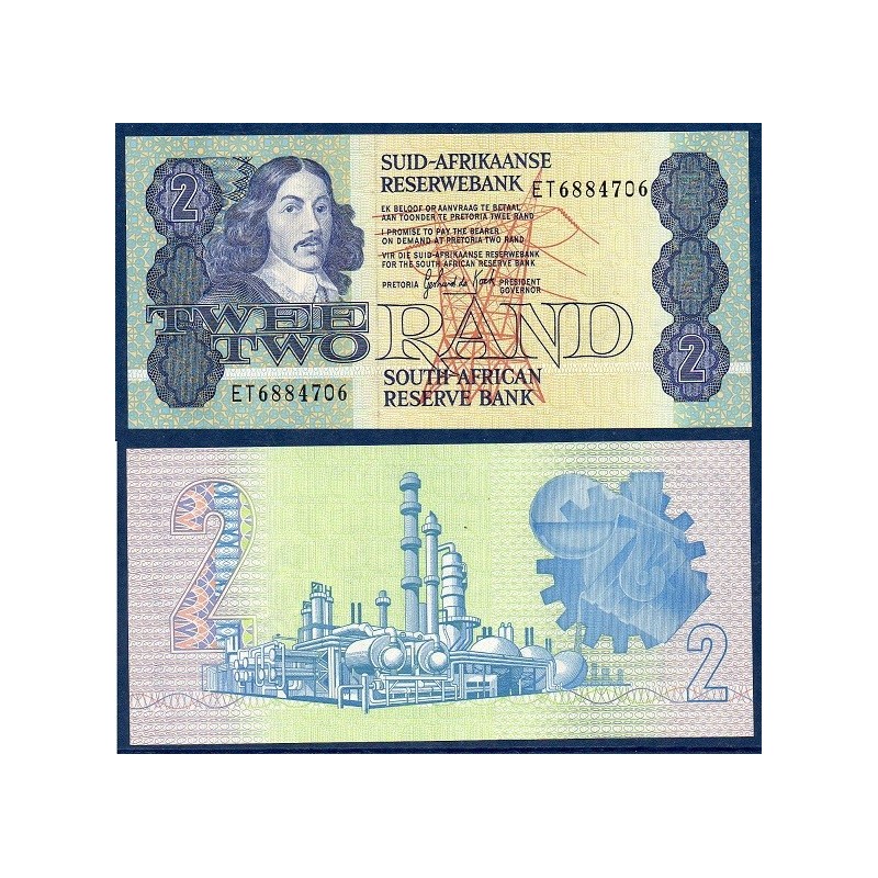 Afrique du sud P.118d, UNC, Billet de 2 rand 1983-1990 raffinerie