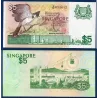 Singapour P.10, TTB Billet de 5 Dollars 1976 Bulbul orphée