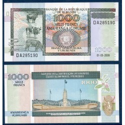 Burundi P.46, Neuf, Billet de 1000 Francs 2009 fontaine Unité