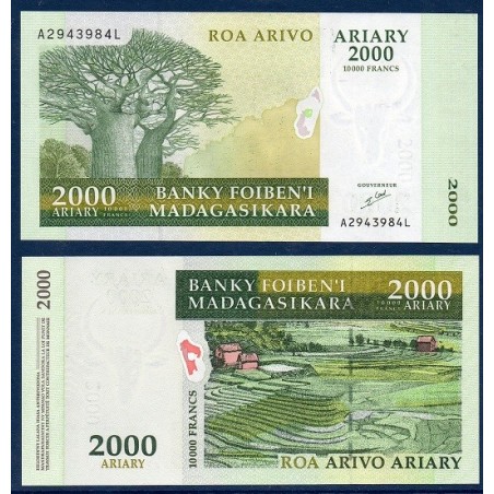 Madagascar Pick N°83, Billet de banque de 2000 Ariary : 10000 Francs 2003