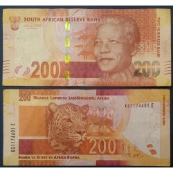 Afrique du sud P.142b, TTB, Billet de 200 rand 2014 Mandela Léopards