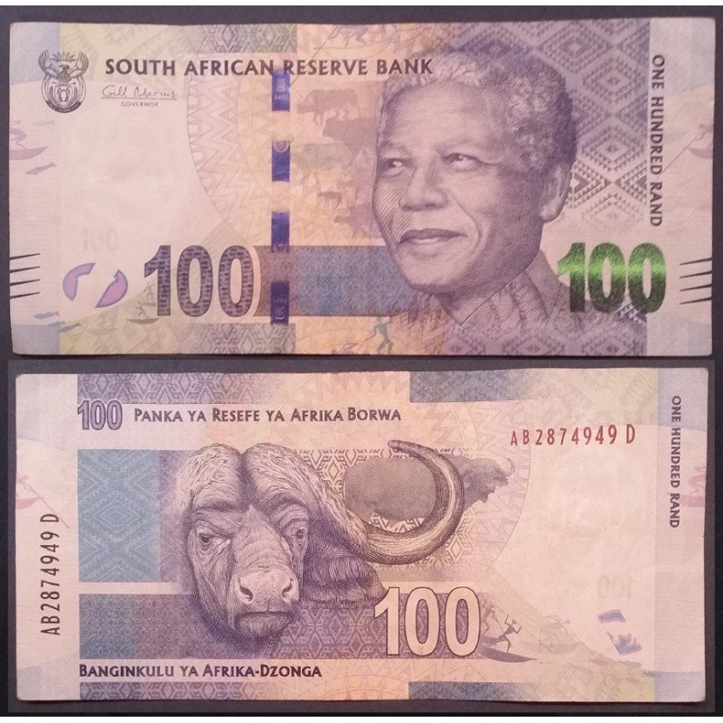 Afrique du sud P.136, TTB, Billet de 100 rand 2012 Mandela Buffles