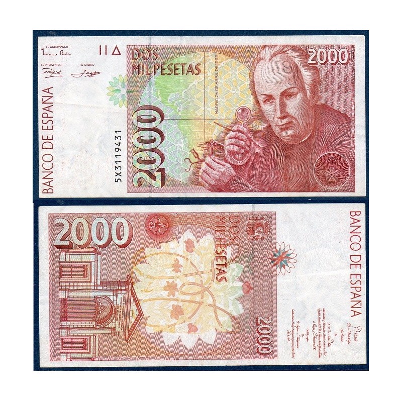 Espagne P.164, TTB Billet de 2000 pesetas 1992 Jose Mutis