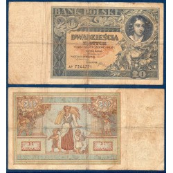 Pologne P.73, B, Billet de 20 zlotych 1931 Plater