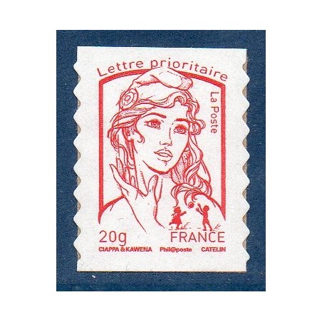 5 carnets de 12 timbres postaux autocollants Marianne Lettre verte