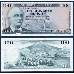 Islande P.44a, neuf Billet de 100 kronur 1961 Tryggvi Gunnarsson