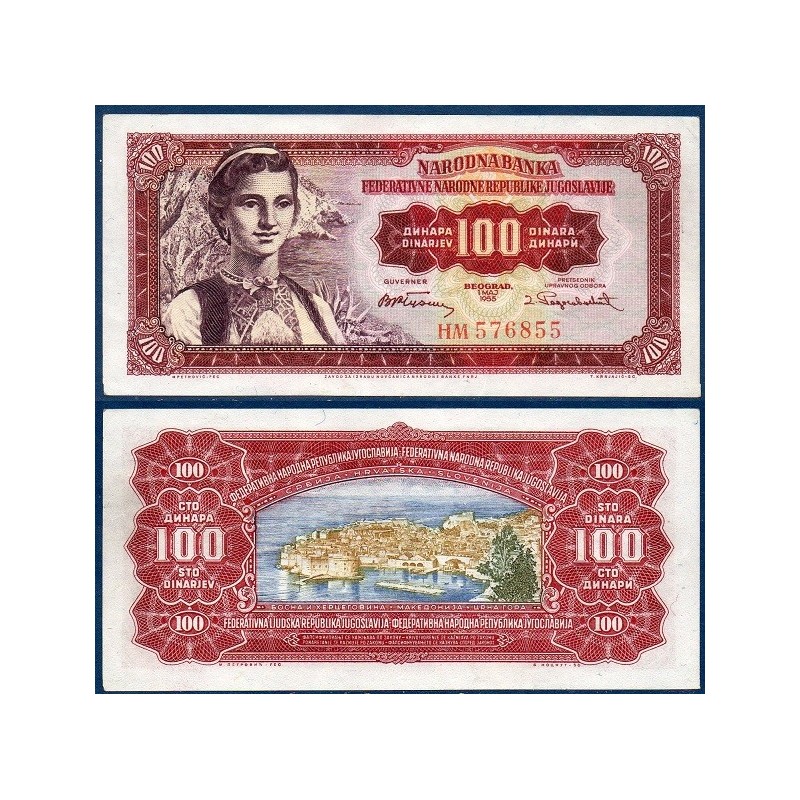 Yougoslavie P.69, neuf Billet de 100 Dinara 1955 femme konavle