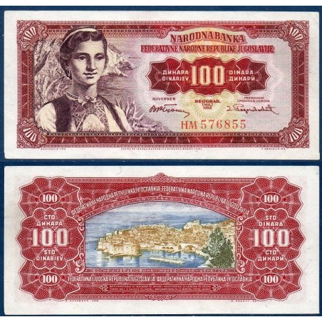 Yougoslavie P.69, neuf Billet de 100 Dinara 1955 femme konavle