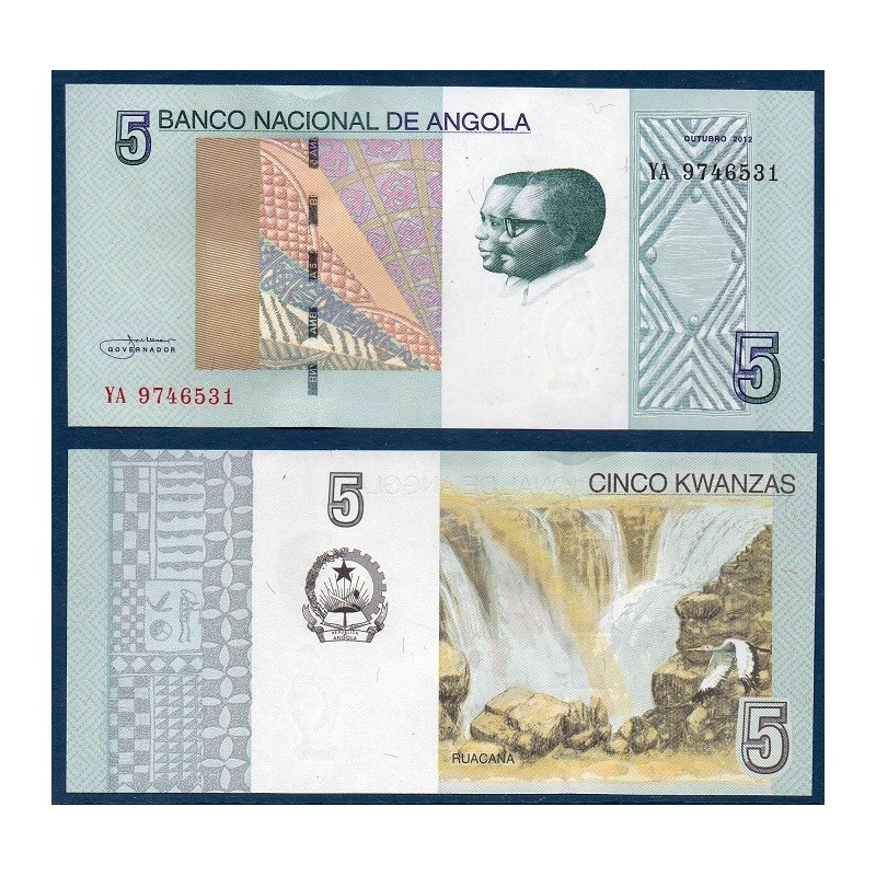 Angola P.151A, Neuf, Billet de 5 Kwanzas 2012 Ruacana