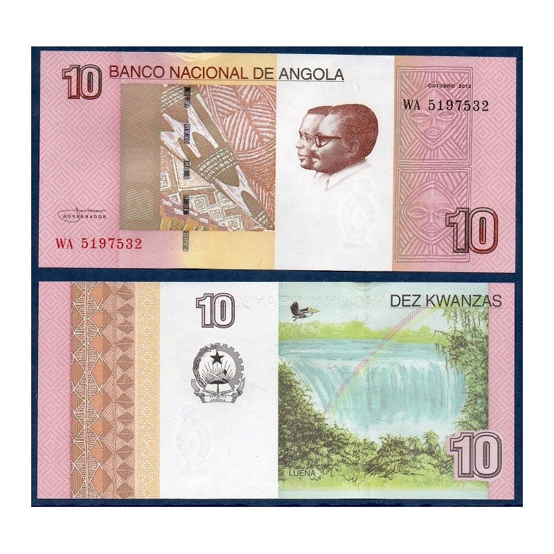 Angola P.151B, Neuf, Billet de 10 Kwanzas 2012 Cascade Luena