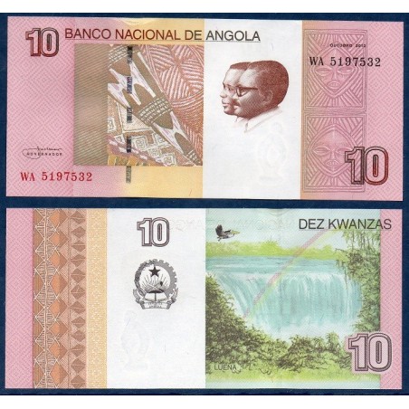 Angola P.151B, Neuf, Billet de 10 Kwanzas 2012 Cascade Luena