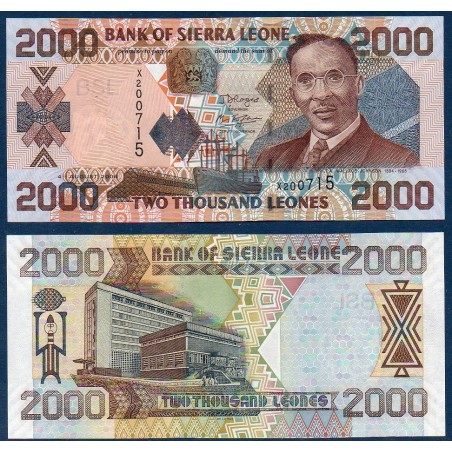 Sierra Leone P.26c, Neuf, Billet 2000 leones 2006  Wallace-Johnson