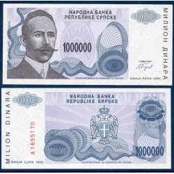 Bosnie P.155a, neuf Billet de 1000000 Dinara 1993 kocic gris