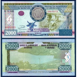 Burundi P.47, Neuf, Billet de 2000 Francs 2008 Lac