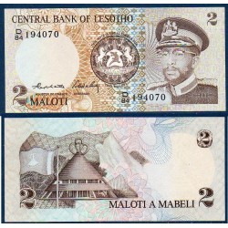 Lesotho P.4b, Neuf, Billet de 2 Maloti 1984 Mokorotlo