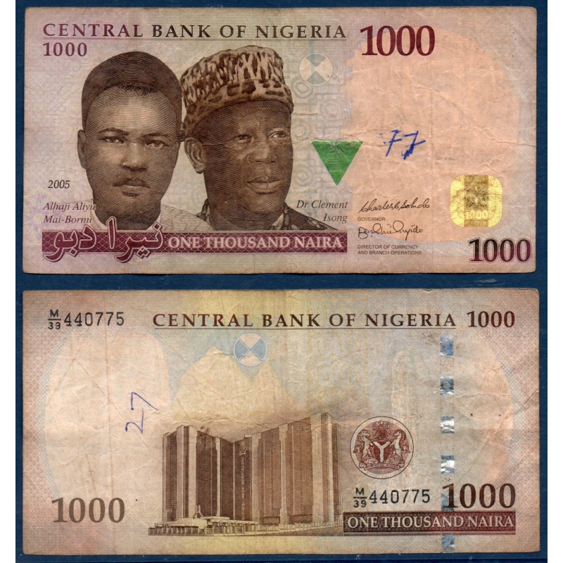 Nigeria Pick N°36, TB- ecris Billet de Banque de 1000 Naira 2005-2017