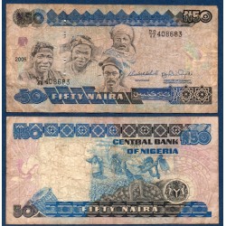 Nigeria Pick N°27f, Billet de Banque de 50 Naira B 1991-2005