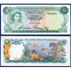 Bahamas P.35a, Neuf Billet de 1 dollar 1974 Jardin marin