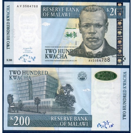 Malawi Pick N°47b, Billet de banque de 200 kwatcha 2003