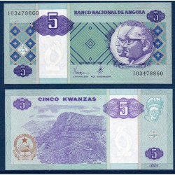 Angola P.144a, Neuf, Billet de 5 Kwanzas 1999 Serra Leba