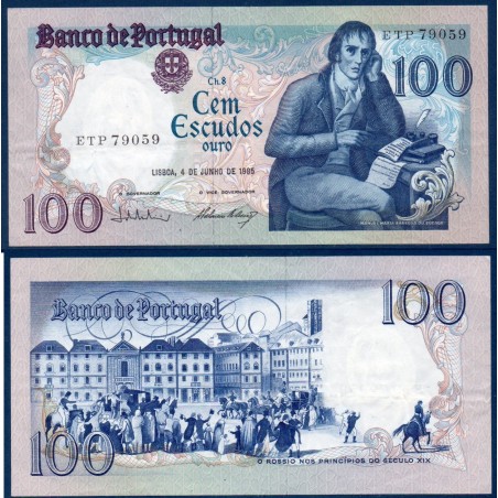 Portugal P.178e, TTB, Billet de 100 Escudos 1985 Barbosa du Bocage