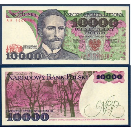 Pologne P.151b, Neuf, Billet de 10000 Zlotych 1988 Wyspianski