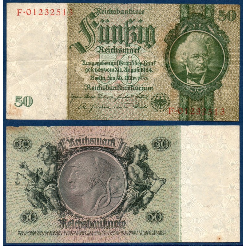 Allemagne P.182b, TTB Billet de 50 Reichsmark 1945 Hansemann