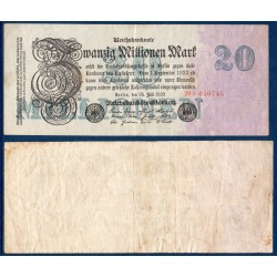 Allemagne P.97b, TTB Billet de 20 millions Mark 1923 6 digits