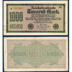 Allemagne P.76c, TB Billet de 1000 Mark 1922 motif grec