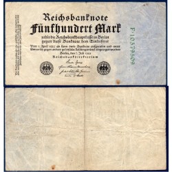 Allemagne P.74c, TB Billet de 500 Mark 1922 8 digits