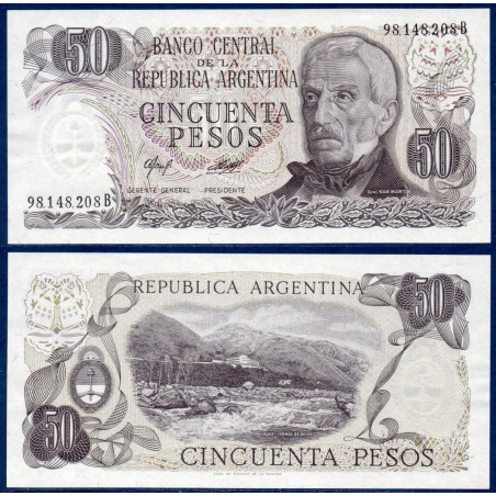 Argentine P.301b, neuf Billet de 50 Pesos 1976 Jujuy