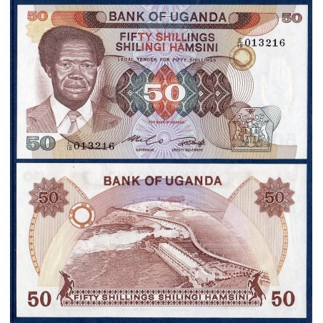 Ouganda P.20, Neuf, Billet de 50 Shillings 1985 Milton Obote