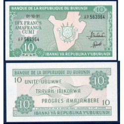 Burundi P.33b, Neuf, Billet de 20 Francs 1986-1991 Frontière armoiries