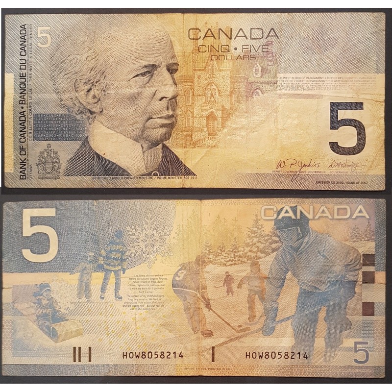 Canada P.101d, TB Billet de 5 dollar 2005 Hockey