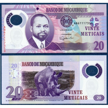 Mozambique Pick N°149b, Billet de banque de 20 meticais 2017