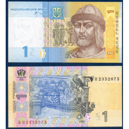 Ukraine P.116Aa, neuf Billet de 1 Hryvnia 2006 Prince Vladimir