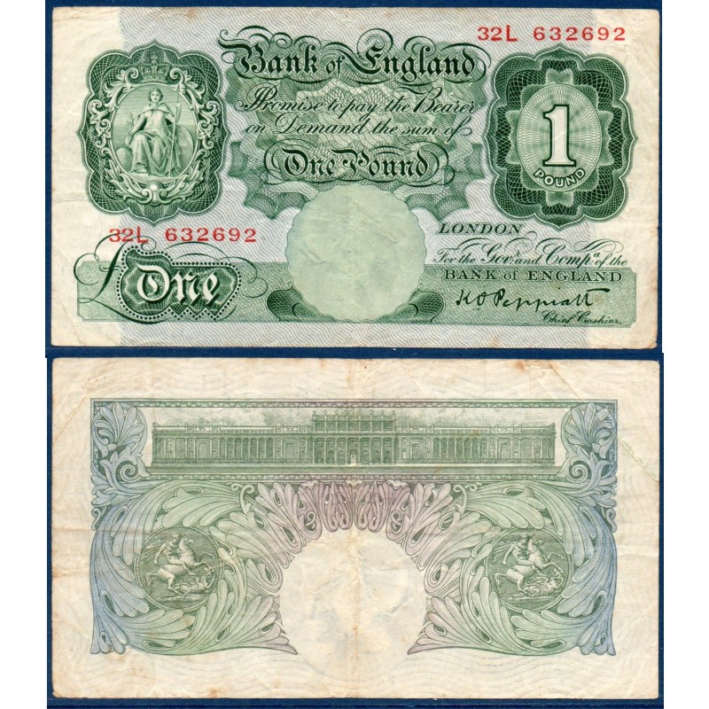 Grande Bretagne P.369a TB+ billet de 1 pound 1948-1949 vert