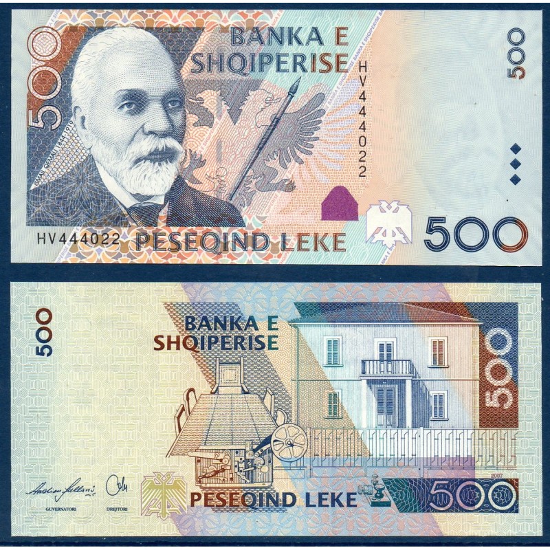 Albanie P.72, Neuf Billet de 500 Leke 2007 Qemali