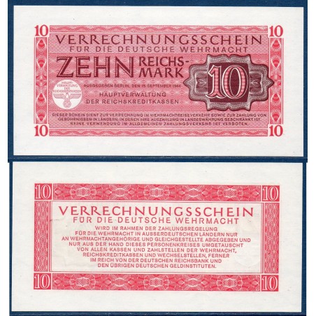 Allemagne P.M40, Neuf Billet de 10 Reichsmark 1944 Wehrmacht