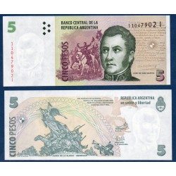 Argentine P.353b, neuf Billet de 5 Pesos 2012 José San Martín