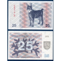 Lituanie Pick N°36b, Billet de banque de 25 Talonas 1991