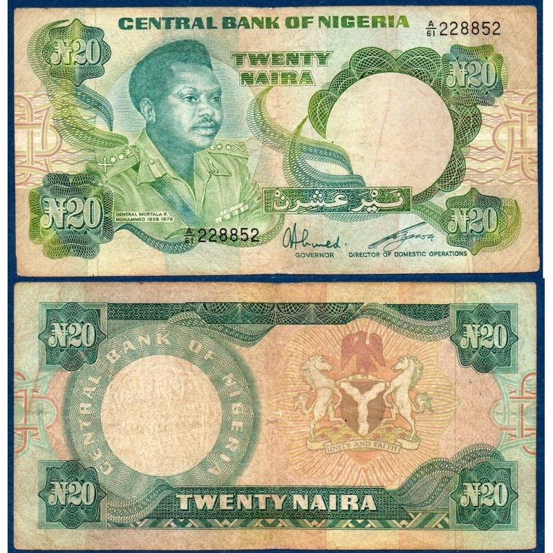 Nigeria Pick N°26a, Billet de Banque de 20 Naira 1984